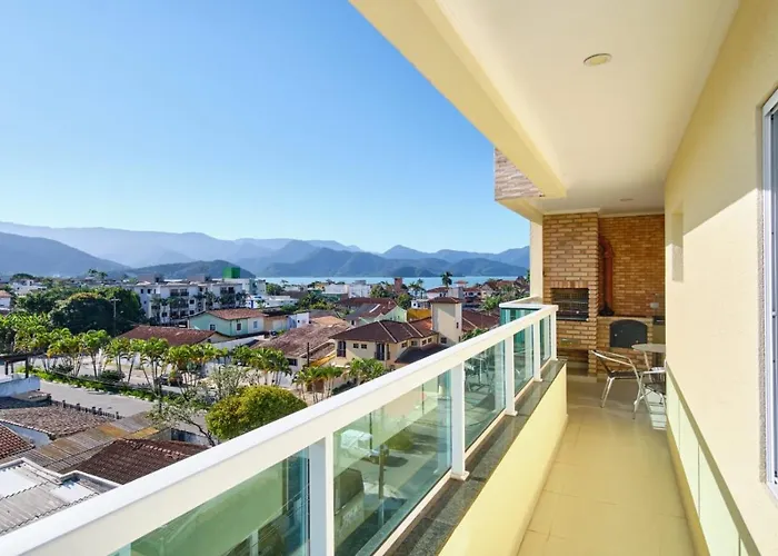 Apartamento no Itagua, vista panorâmica do mar, ótima localização - Edifício Mikonos Ubatuba, Brasil